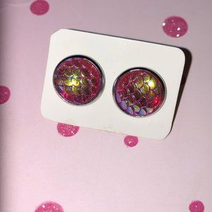 Mermaid multicolored studs